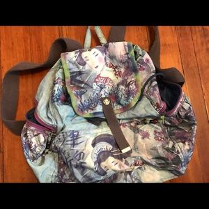 Lucky Brand geisha print backpack